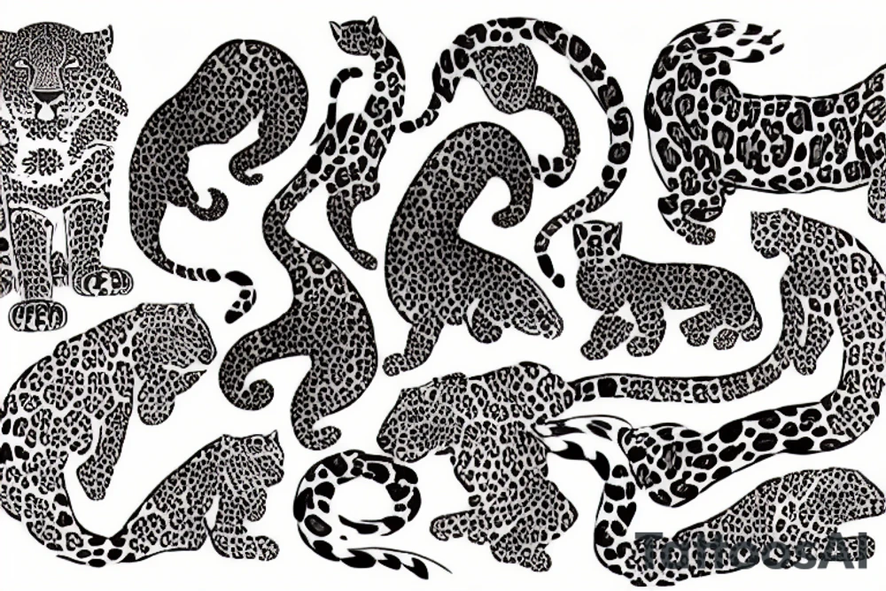 Leopard Japanese style tattoo idea