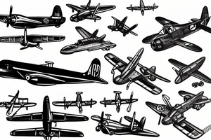 WW2 airplane flying over ship tattoo idea