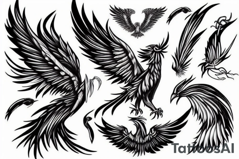 realistic phoenix tattoo idea