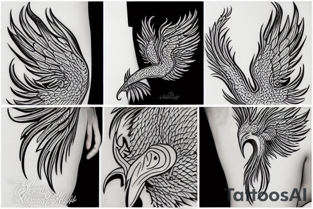 realistic phoenix tattoo idea