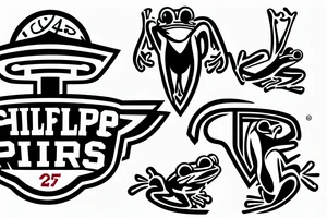 philadelphia 76ers logo with frogs around it tattoo idea