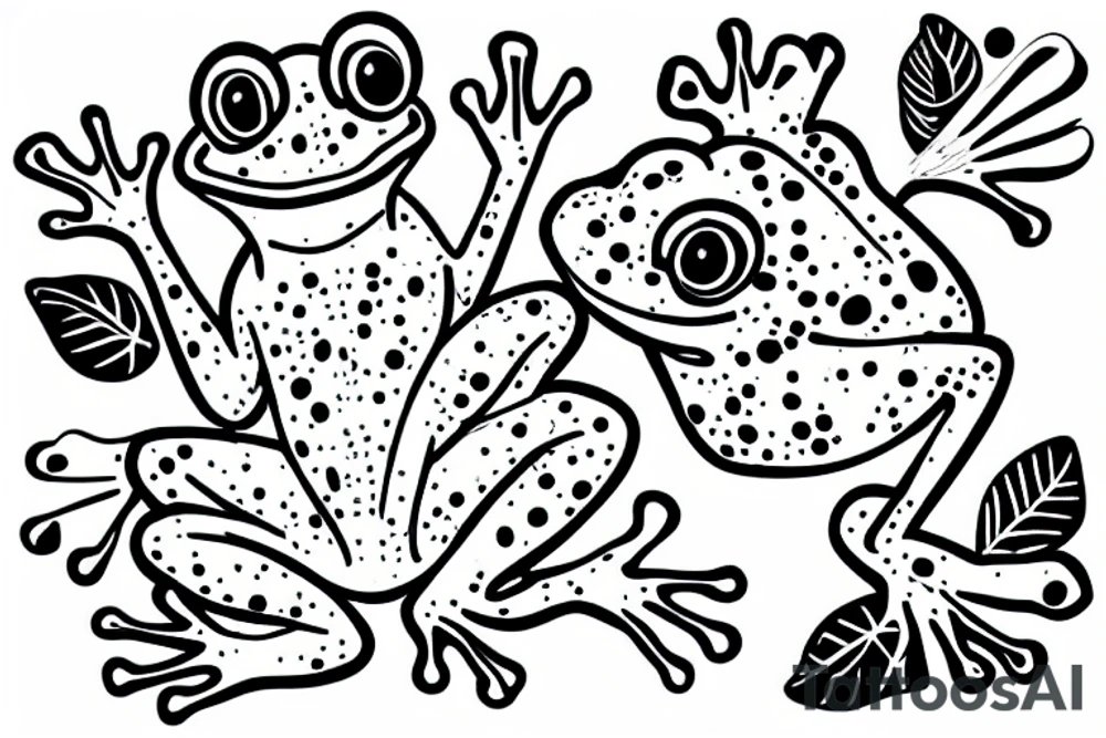 cute little frog with a friendship ring tattoo idea cute little frog with a friendship ring tattoo idea