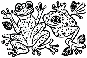 cute little frog with a friendship ring tattoo idea