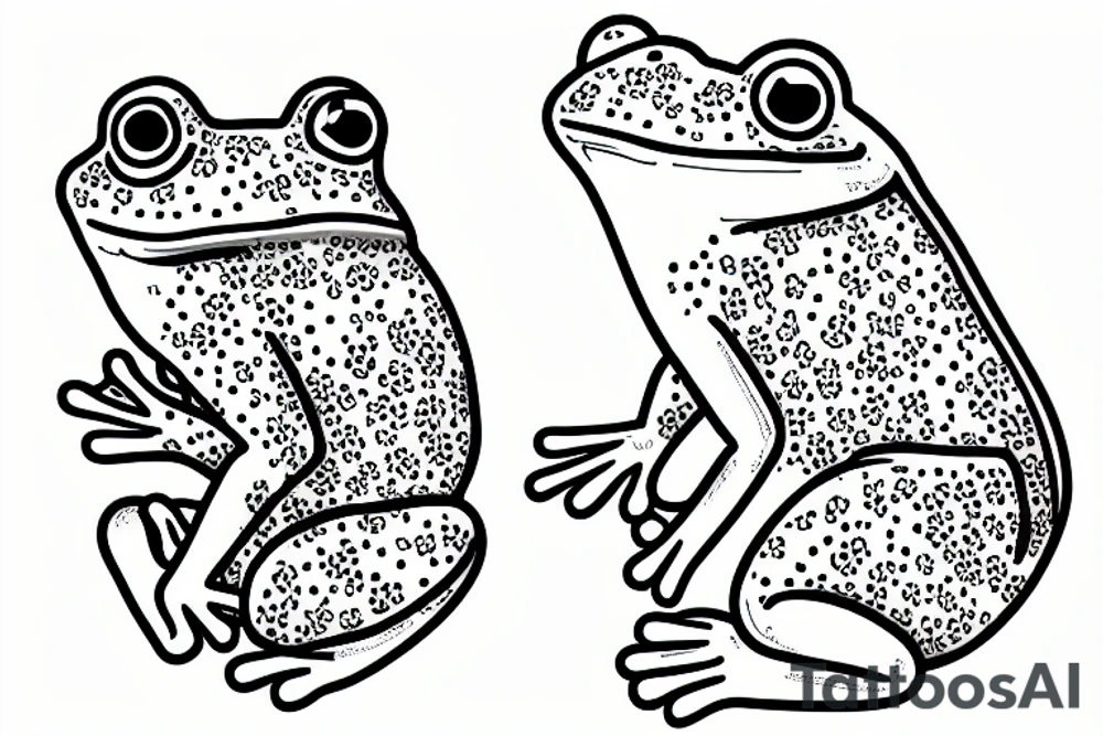 cute little frog with a friendship ring tattoo idea