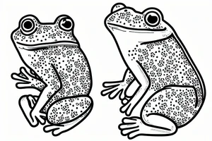 cute little frog with a friendship ring tattoo idea