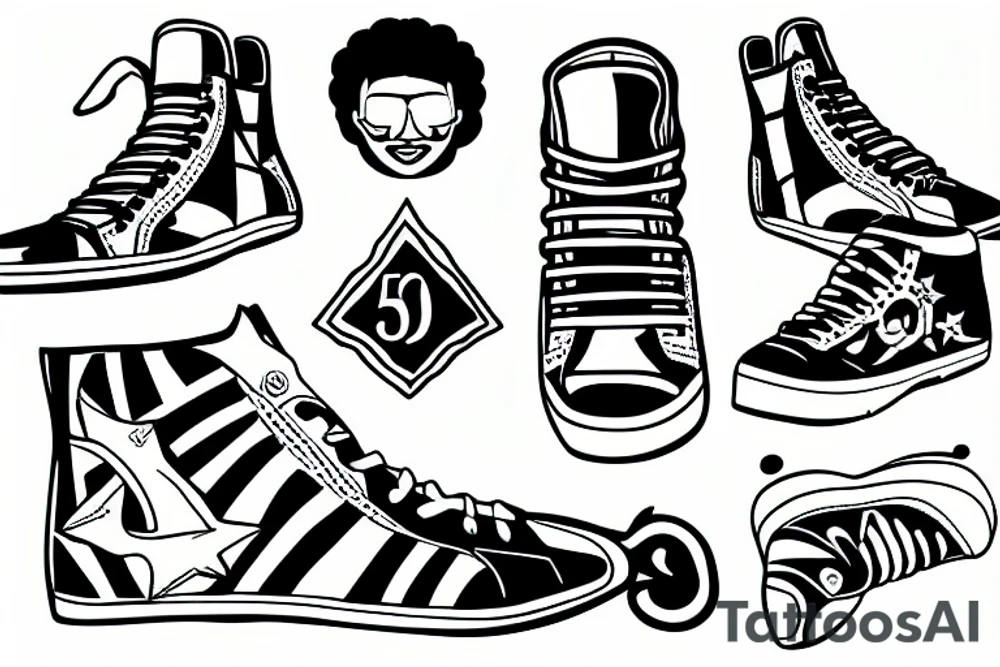 high top sneaker, sailor tattoo, old 55 white lincoln tattoo idea