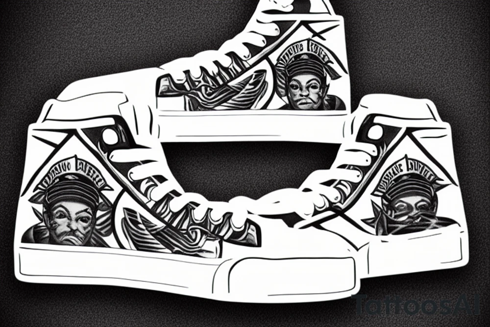high top sneaker, sailor tattoo, old 55 white lincoln tattoo idea