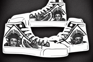 high top sneaker, sailor tattoo, old 55 white lincoln tattoo idea