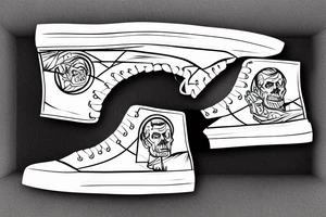 old white lincoln car 55; sailor tattoo; high top sneaker tattoo idea