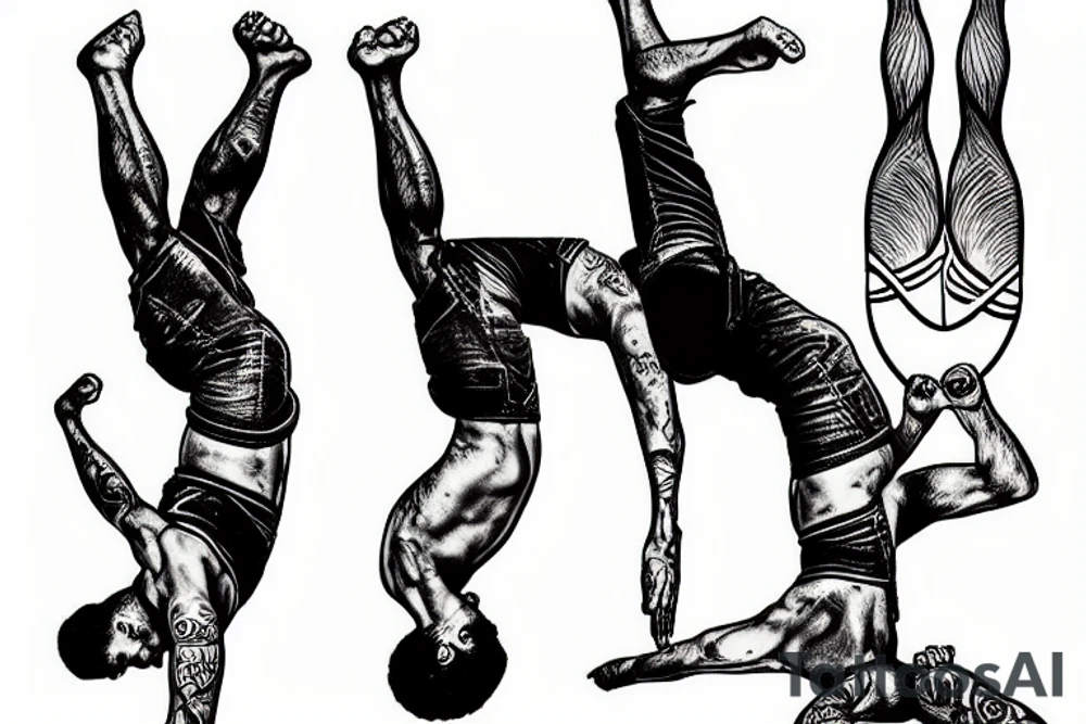 capoeira fight handstand tattoo idea