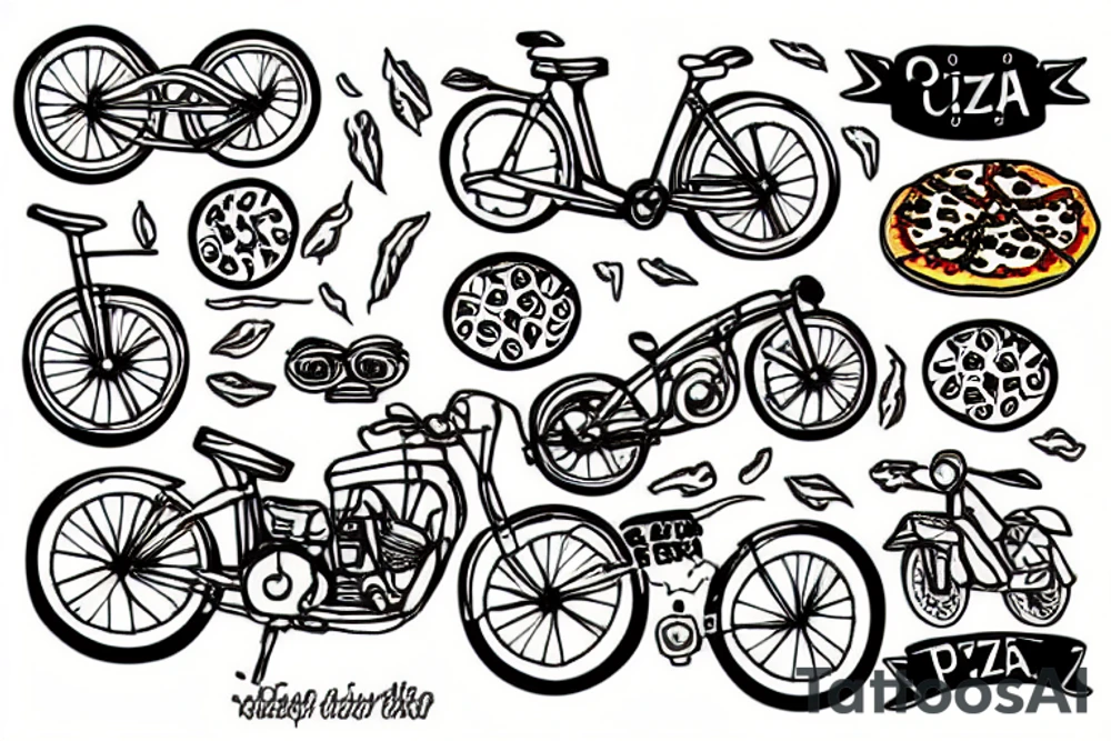 pizza bike tattoo idea