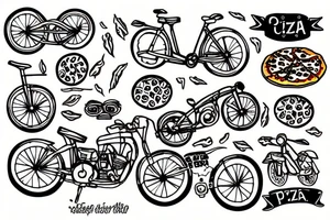 pizza bike tattoo idea