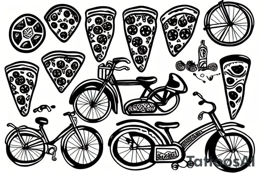 pizza bike tattoo idea