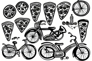 pizza bike tattoo idea