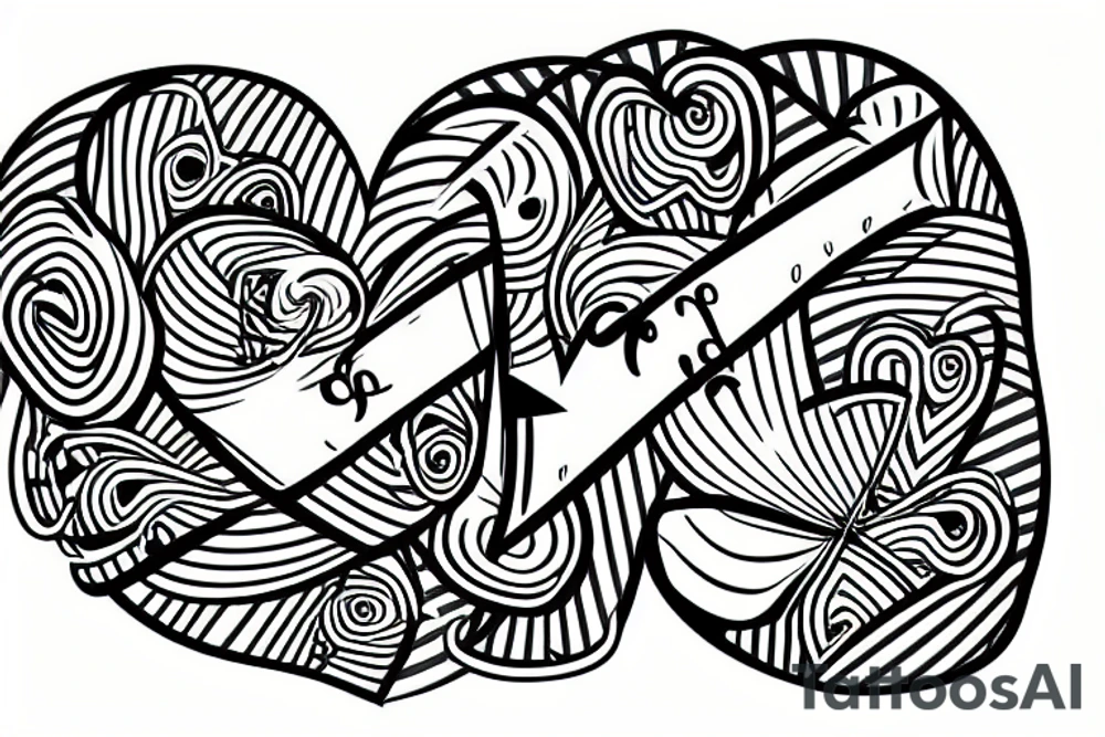 A heartbeat displayed as a line tattoo idea