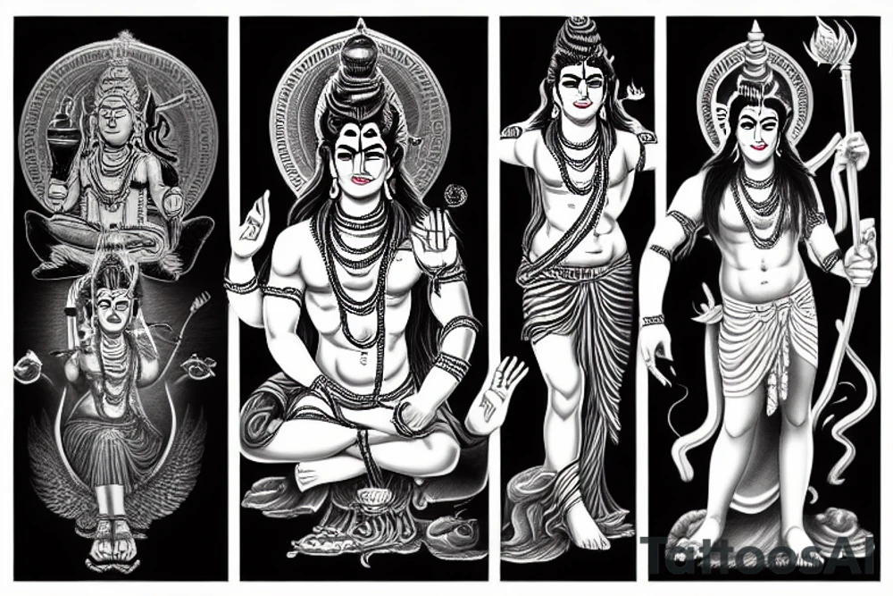 Angry lord shiva tattoo idea