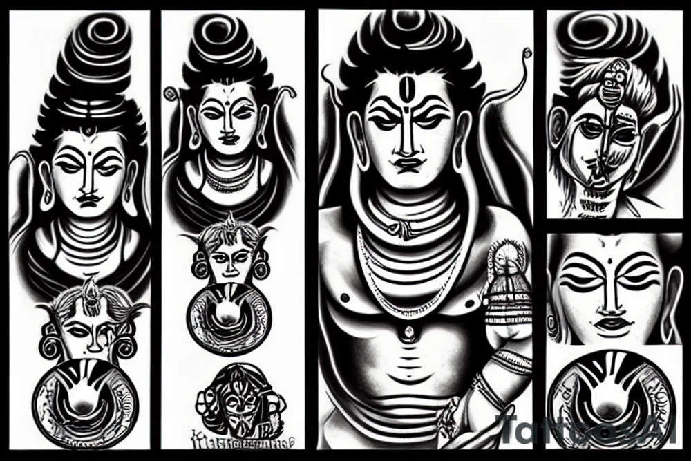 Angry lord shiva tattoo idea