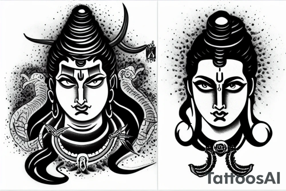 Angry lord shiva tattoo idea