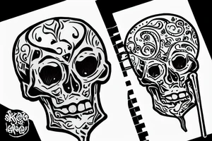 Skullhead smoking shisha tattoo idea