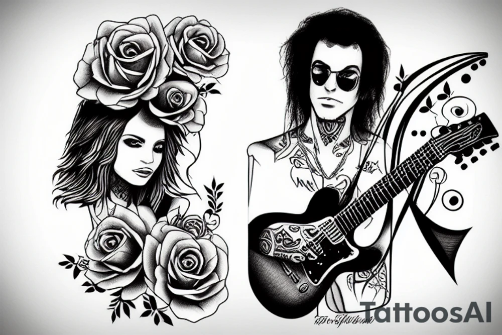 With guitar tattoo idea