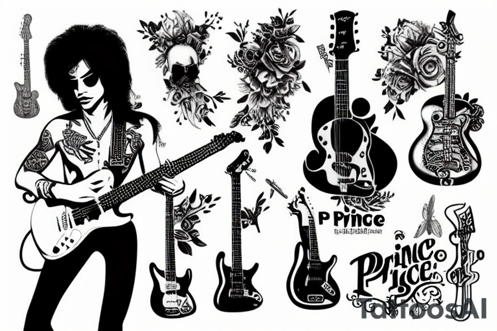 Prince with a guitar tattoo idea