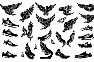 Running shoe with wings tattoo idea
