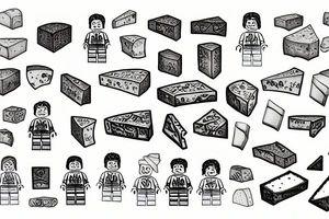 a lego man eating cheese tattoo idea