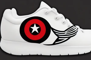 winged running shoe with chicago flag stars tattoo idea