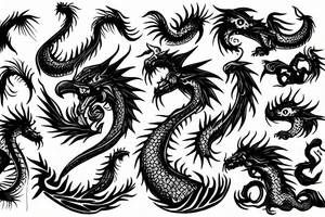 Drache mit Sonne tattoo idea