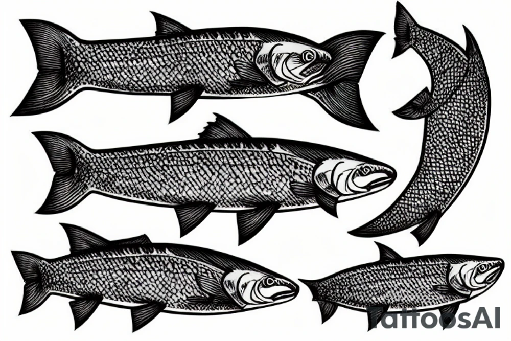 Salmon tattoo idea
