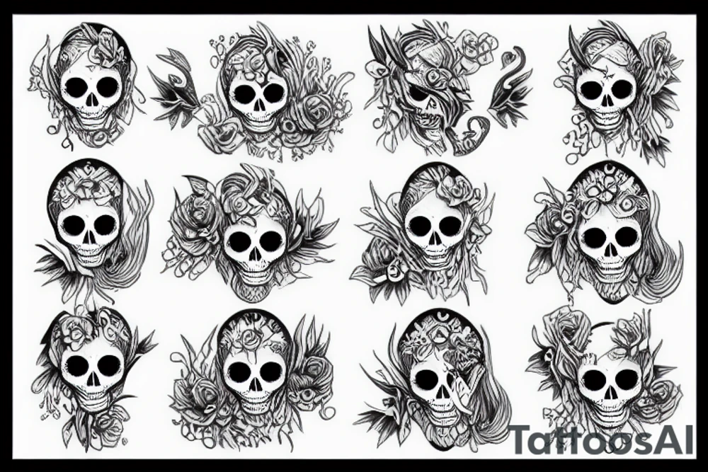 mermaid skeleton tattoo idea