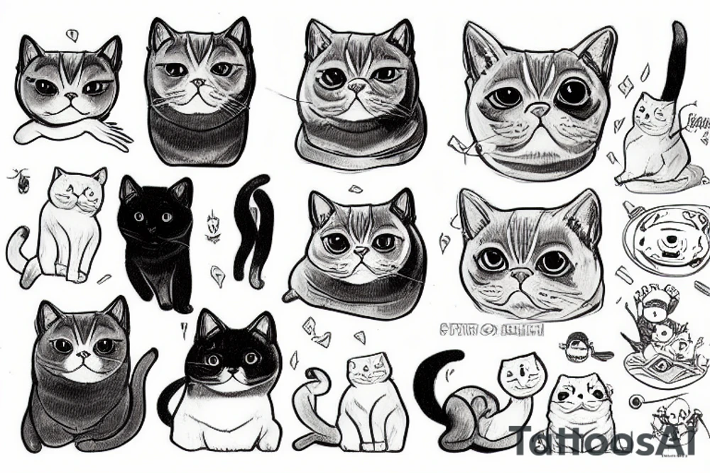 British shorthair cat tattoo idea