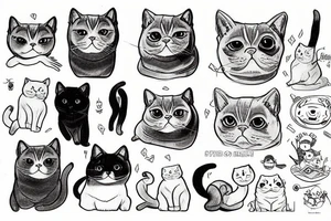 British shorthair cat tattoo idea