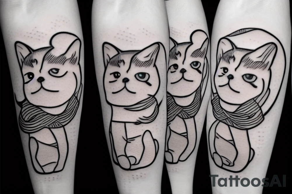 British shorthair cat tattoo idea