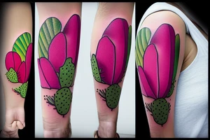 Prickly pear flower tattoo idea