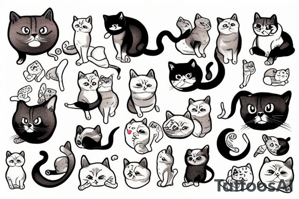 British shorthair cat tattoo idea