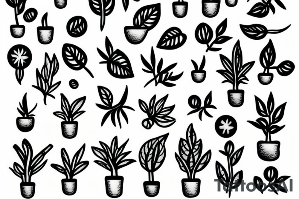 I want dots connected plantes tattoo idea