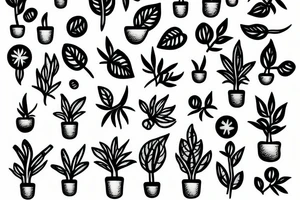 I want dots connected plantes tattoo idea