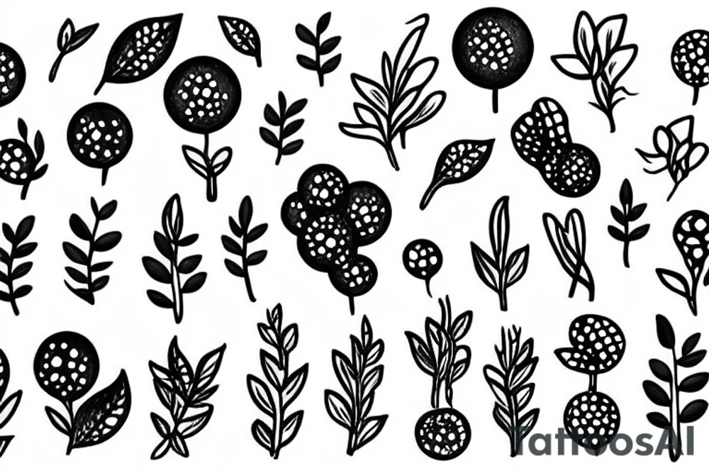 I want dots connected plantes tattoo idea