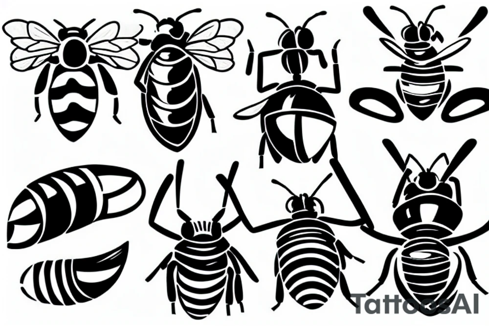 bee with helmet tattoo idea