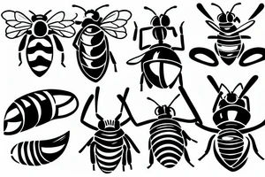 bee with helmet tattoo idea