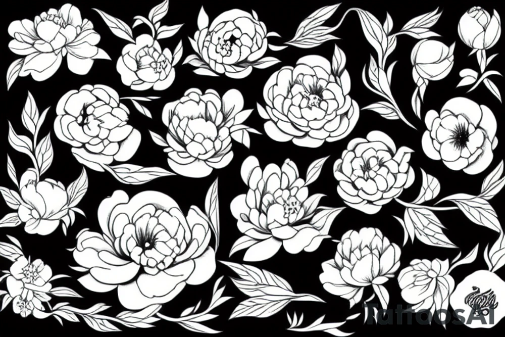 Peony and snake tattoo idea