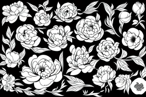 Peony and snake tattoo idea