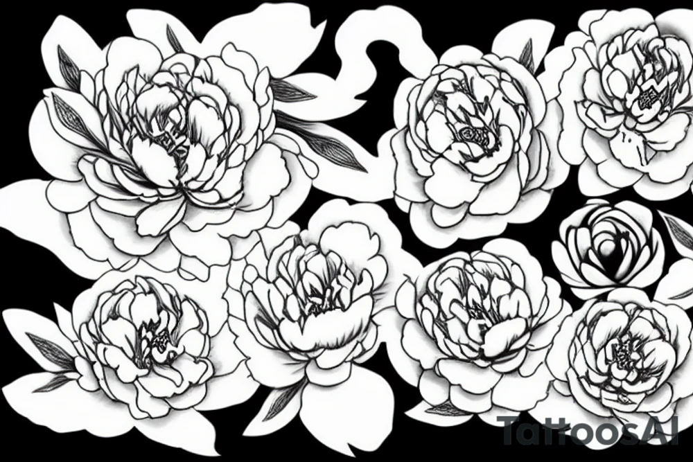 Peony with a snake tattoo idea