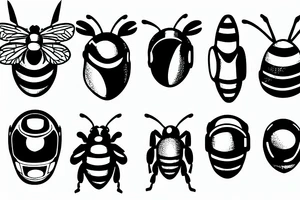 bee with helmet tattoo idea