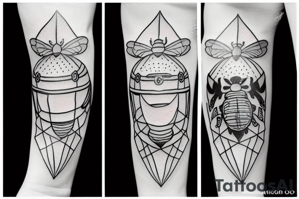 bee with helmet tattoo idea