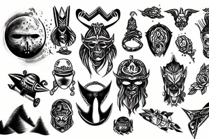 Warrior on the road among space tattoo idea