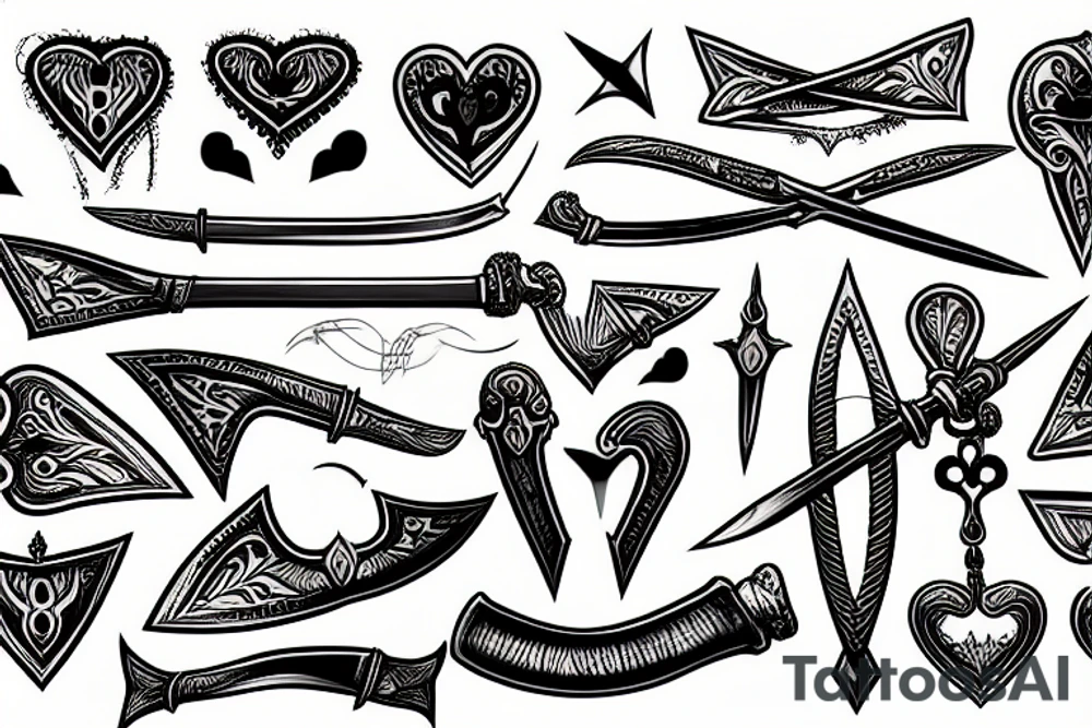 Dagger sword Heart tattoo idea
