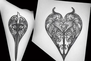 Dagger sword Heart tattoo idea
