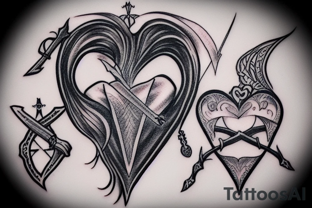 Dagger sword Heart tattoo idea